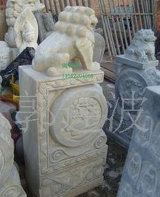 冯氏石雕工艺品 仿古石雕门墩 河北御石园