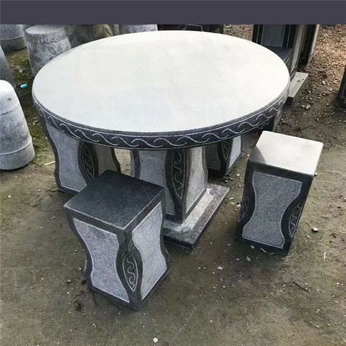 仿古雕刻青石庭院石桌子日式户外石凳石雕工艺品摆件