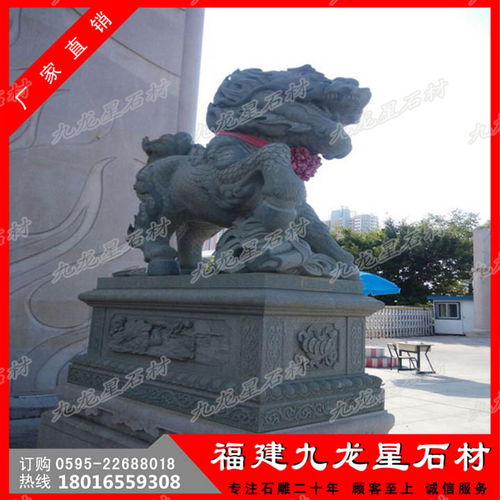 【石刻麒麟寺庙花岗岩石雕麒麟石雕的麒麟多少钱一对】-