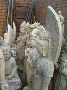 【供应【冯氏】仿古石雕 靠背佛像】价格,厂家,图片,石膏、石料工艺品,雄县冯氏石雕工艺品厂-