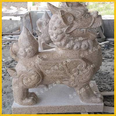 福建泉州石雕貔貅厂 公司庭院门口摆放貔貅 青石石雕貔貅加工厂家 福建石雕行业*
