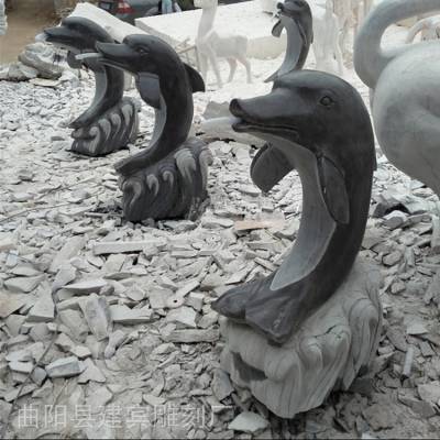 供应 石雕海豚摆件 青石石雕工艺品海豚