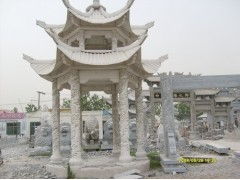 供应园林古建,石亭子,龙柱装饰亭子,六角亭子,中信石业