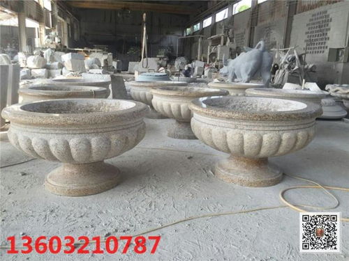 专业石雕花盆与公园景观雕塑定制 润景石材厂家一站式石材销售服务